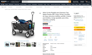 Carrito Plegable Hikeo para Exteriores por $1397 | Oferta Amazon