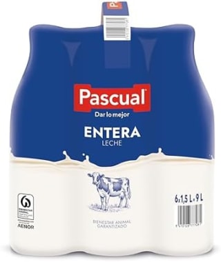 Leche Pascual Entera (Pack 6 x 1,5 L) por solo 10,92€