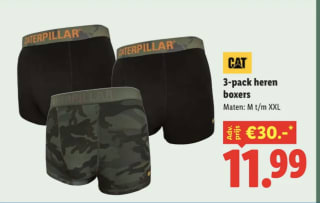 3 - Pack Caterpillar boxershorts voor heren voor €11,99 bij de lidl