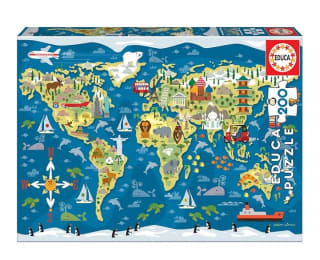 Educa Mapa Mundi Sean Sims Puzzle infantil de 200 piezas por 5.49€.