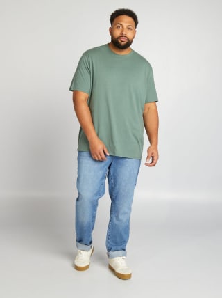 T-shirt uni en maille jersey (Vert forêt) pour 1,80€ chez Kiabi