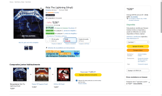 Vinilo Metallica Ride The Lightning por $527 | Oferta Amazon