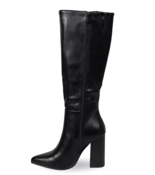 Bota Caña Alta Mujer Ecocuero Negra Tacon alto por $26.290