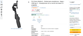 DJI Osmo Mobile 6 por $1,321 | Amazon