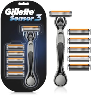 GILLETTE Sensor3, 1 mango + 6 cartuchos por $126 en Amazon