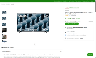 Smart TV 32" Android TV por $1,853 | Oferta Bodega Aurrera