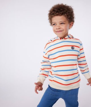 Sweatshirt à capuche enfant mixte en coton à rayures à 27,50€