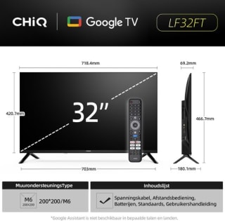 CHiQ LF32FT 32-inch Smart TV voor €159,99 bij Bol