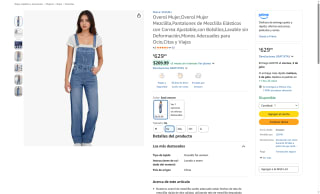 Overol Mujer Mezclilla Vintage Holgado por $630 | Oferta Amazon