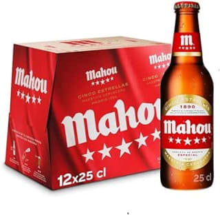 Mahou 5 Estrellas, Pack 24 Botellas x 25 cl, Cerveza Especial Dorada Lager por 9,70€