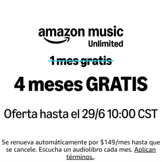 4 Meses Gratis | Amazon Music Unlimited