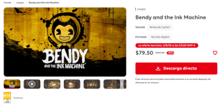 Bendy and the Ink Machine o Dark Revival por $80 | Nintendo eShop