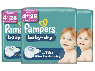 Pampers Baby‑Dry luiers maat 5+ (112 st.) voor €26,95 bij iBOOD