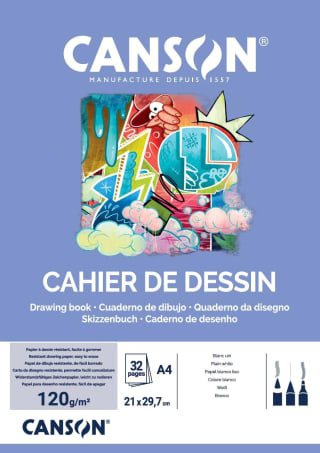 Canson tekenblok A4 120 g/m² (fijne korrel) voor €1 bij Amazon