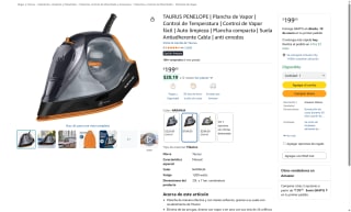 Plancha Vapor Taurus Penelope Naranja por $199 | Amazon