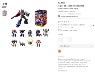 Blokees Transformers Galaxy Version por $139 | Oferta Liverpool