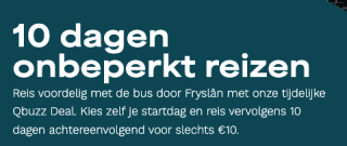10 dagen lang onbeperkt reizen met alle Qbuzz-bussen in Fryslân.
