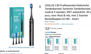 COSLUS C30 sonische tandenborstel met 5 modi, 30 dagen accu en 4 koppen
