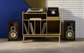 Meuble vinyle Dune vintage décor bois à 77,99€