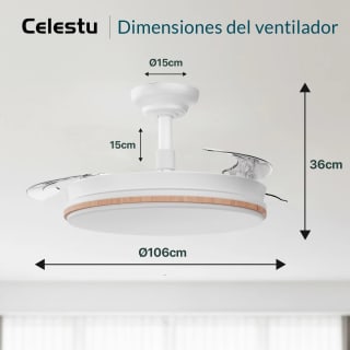 Ventilador de techo con luz LED (106 cm) por 26,56€