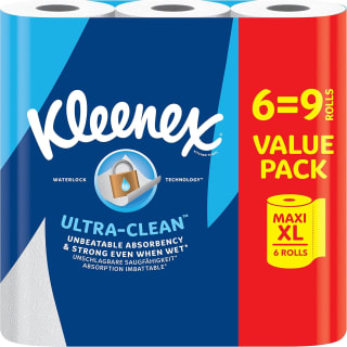 Kleenex keukenroll Ultra Clean (6 Maxi XL = 9 rollen) voor €10,86 bij Amazon