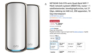 NETGEAR Orbi RBE972S - Mesh WiFi - WiFi Versterker voor €1.099,99 bij Amazon