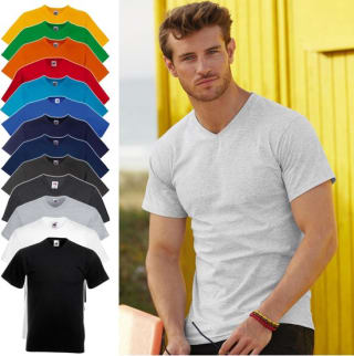 10x Fruit of the Loom V-Hals ValueWeight T-shirt voor €22,75 bij Bol