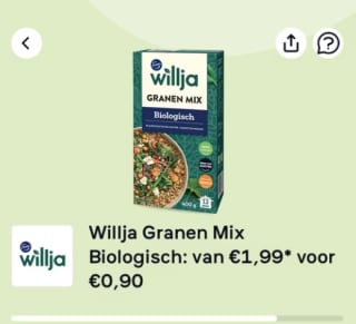 Willja haverrijst biologisch en Granen mix biologisch voor €0,90 na cashback