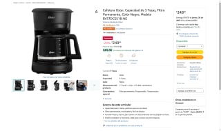 Cafetera Oster 5 tazas por $249 | Oferta Amazon