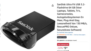 SanDisk Ultra Fit USB-Stick 64GB USB3.2 300MB/s voor €9,99 bij Amazon