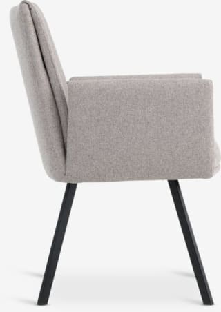 Eetkamerstoel GJESING beige stof/zwart voor €60 bij JYSK
