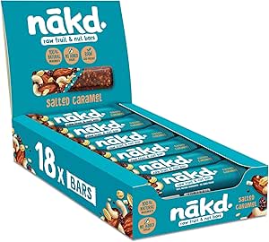 Nakd Salted Caramel Natural Fruit & Nut Bars - Vegan - Healthy Snack - Gluten Free -