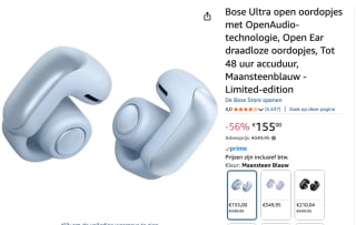 BOSE 881046-0030 Oordopjes Lichtblauw voor €155 bij Amazon