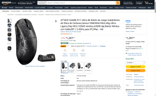 Mouse Attack Shark R11 Ultra 42K DPI por $974 | Amazon