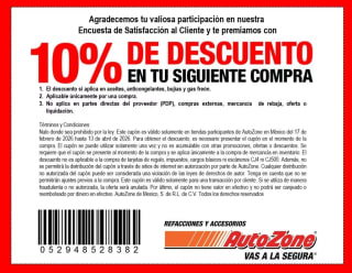 Cupón AutoZone: 10% de Descuento