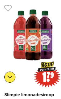 Alle Slimpie limonadesiroop voor €1,79 bij Dirk