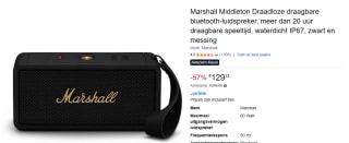 Marshall Middleton - Portable speaker voor €129 bij Amazon
