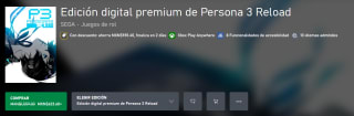 Edición digital premium de Persona 3 Reload por $624 | Xbox Store