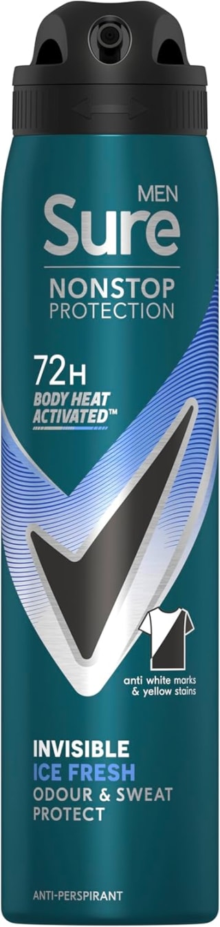 Sure Men Nonstop Protection Invisible Ice Fresh Deodorant 250ml (S&S £1.53)