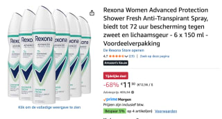 Rexona Women Deodorant Shower Fresh (6x 150 ml) voor €11,30 bij Amazon