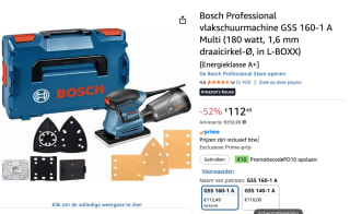 Bosch GSS 160-1 A 3-in-1 Vlakschuurmachine in L-Boxx - 180W voor €112,49 bij Amazon