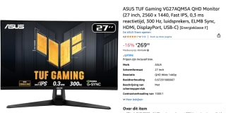 ASUS TUF Gaming VG27AQM5A voor €269 bij Amazon