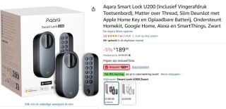Aqara Smart Lock U200 Kit elektronisch deurslot voor €109,99 bij Amazon