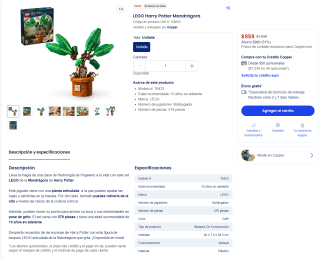 LEGO Harry Potter Mandrágora articulada por $959 | Descuento Coppel