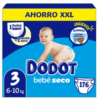 Pañales Dodot Bebé Seco Pack Ahorro, Tallas 3 a 6 por 35.95€