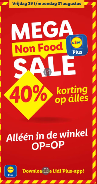 40% korting op álles tijdens de Non food MegaSale bij de Lidl