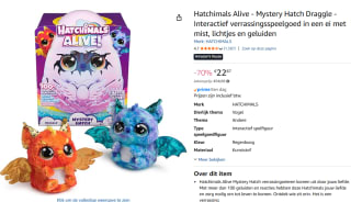 Hatchimals Alive - Mystery Hatch Draggle voor €22,87 bij Amazon