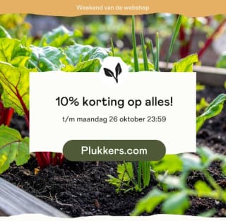 10% kassakorting op alles bij Plukkers