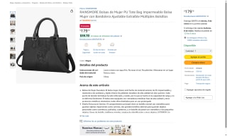RAINSMORE Tote Bag PU Impermeable por $179 | Amazon