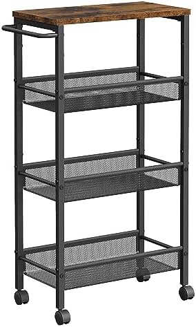 VASAGLE Carro de 4 Niveles, Estrecho de Cocina, con Ruedas por 26.24€